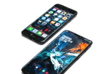 two black smartphones